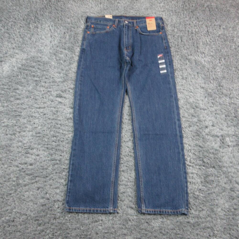 Levi's 505 Jeans Mens 36x32 Blue Straight Regular Fit Denim Classic 35X31.5* NWT